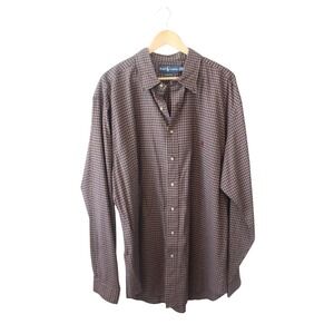 Ralph Lauren Shirt Mens 2XLT Beige Green Black Red Pony Button Up Long Sleeve‎